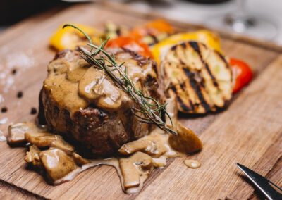 Plat bœuf sauce aux champignons